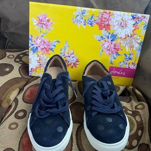 Joules Solena Luxe Shoes in Navy Spot